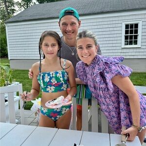 Floral Ruffle Blouse - Pink and Blue